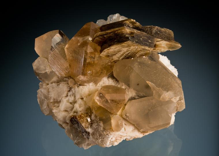 TOPAZ with MUSCOVITE and QUARTZ on ALBITE